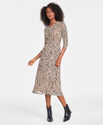 On 34th - Women's Printed-Mesh Midi Dress