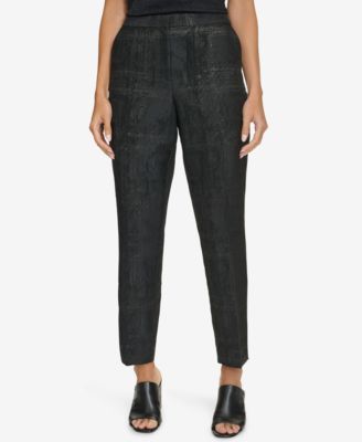 Calvin Klein - Women's Metallic Jacquard Ankle Pants