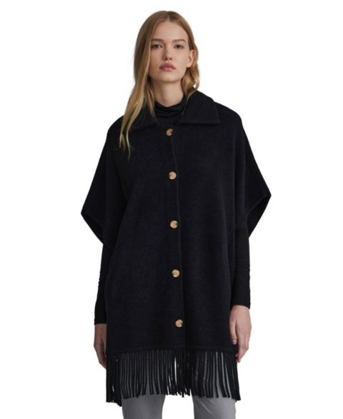 Женские куртки NVLT Mink Eyelash Fringe Hem Cape