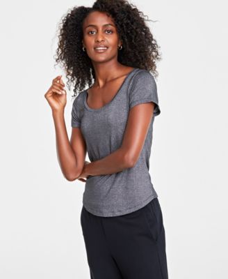 On 34th - Women's Short-Sleeve Solid Shine Top