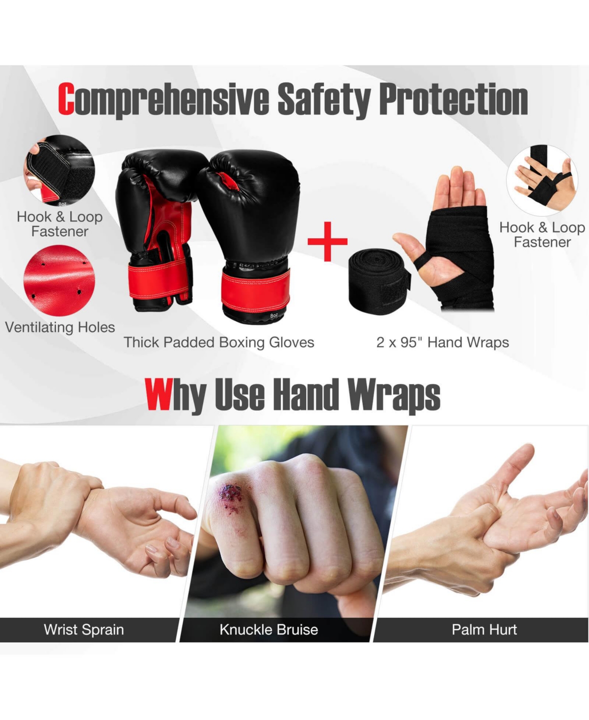 Skonyon 11 Pounds Kids Hanging Punching Bag Set with Punching Gloves- Black