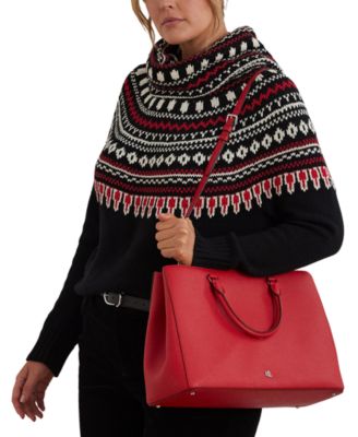 Crosshatch Leather Large Hanna Satchel