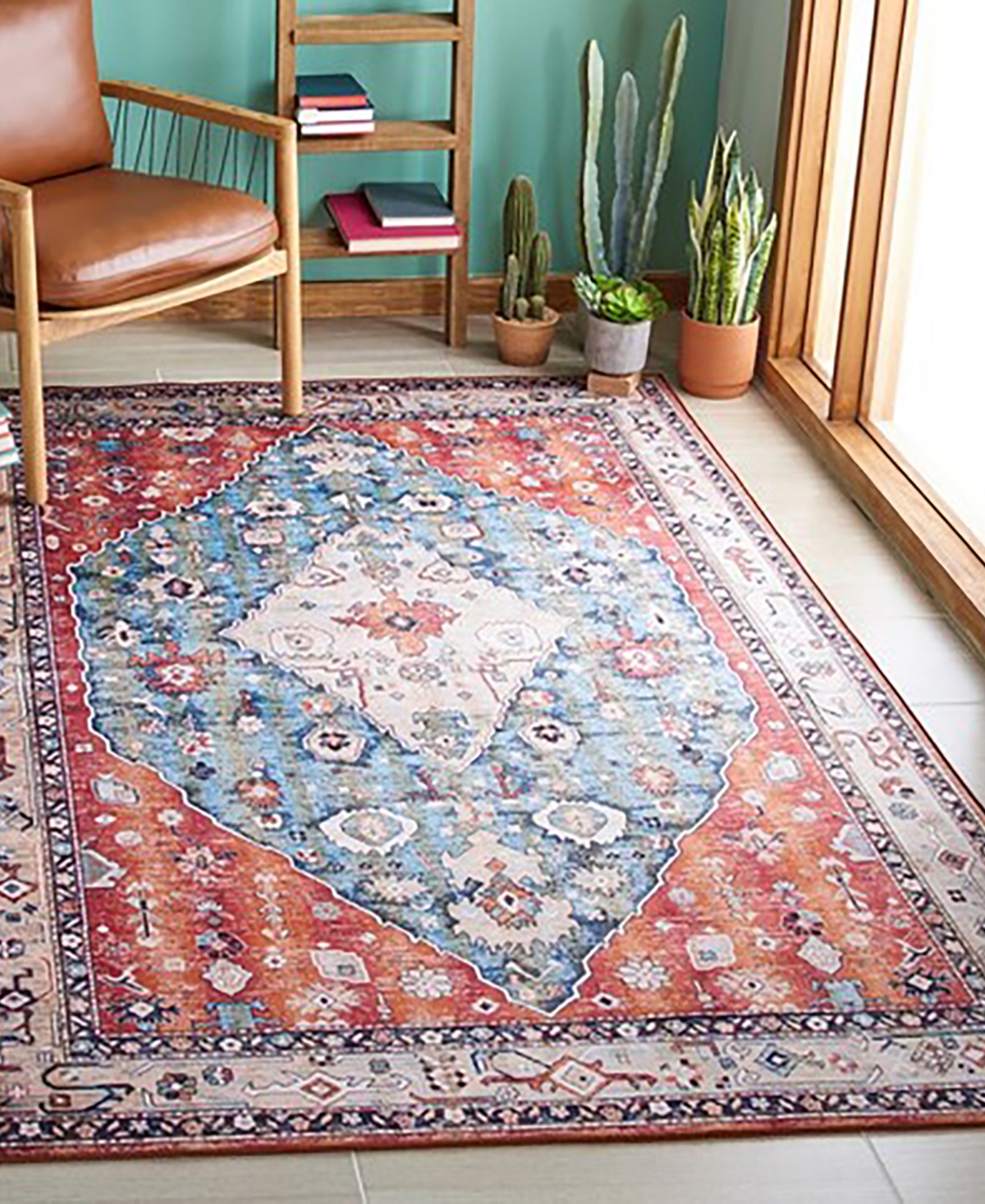 Safavieh Tucson Washable TSN104B 5'x8' Area Rug -Blue