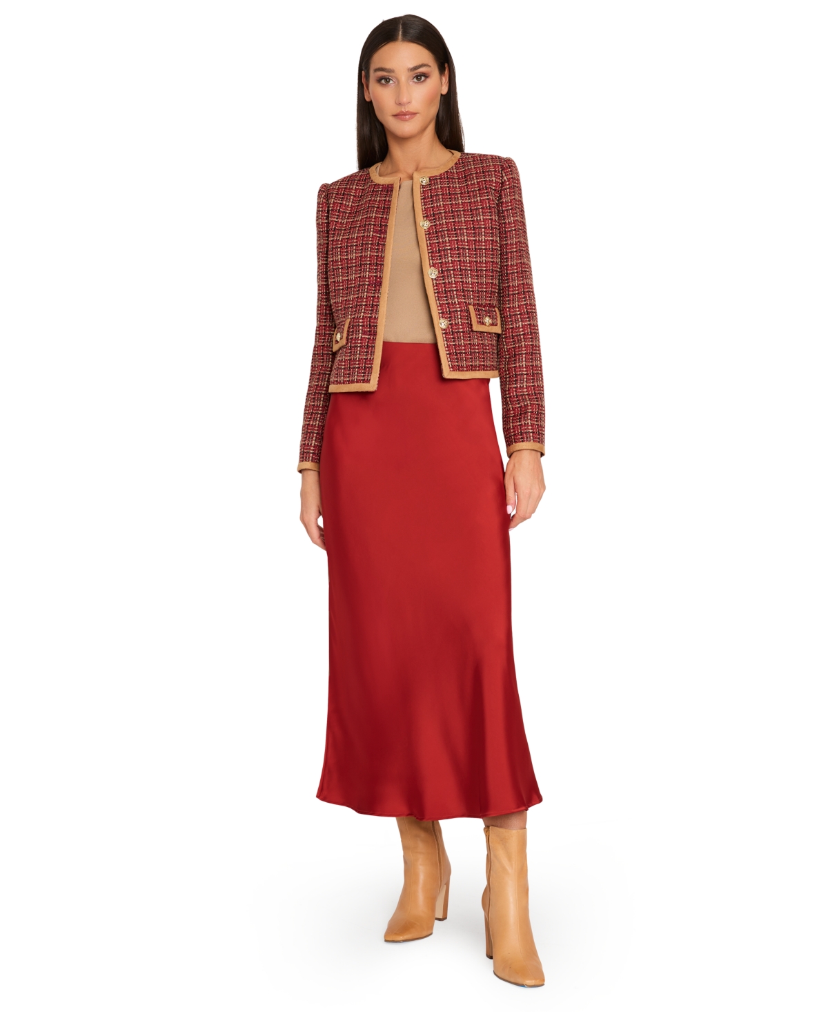 Tahari Asl Women's Satin Midi Skirt