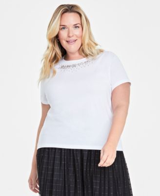 On 34th - Plus Size Embellished Crewneck Short-Sleeve T-Shirt