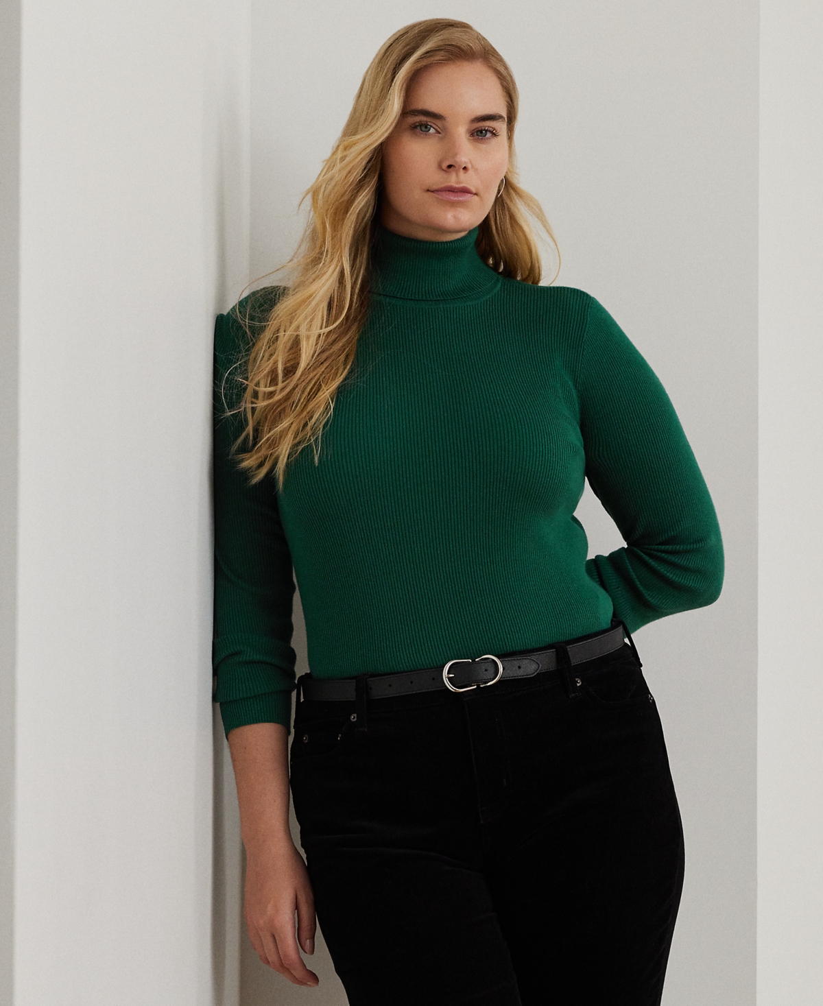 Lauren Ralph Lauren Plus Size Slim-Fit Turtleneck Top