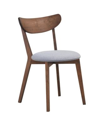Set of 2 Dining Chairs Upholstered Curved Back Side