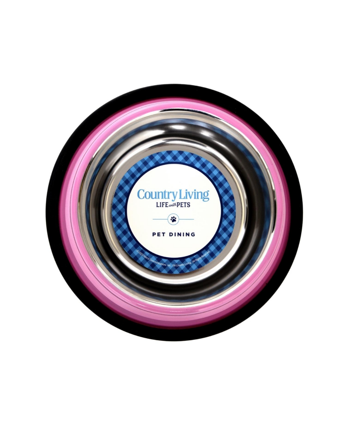 Country Living Set of 2 Ribbed No-Tip Non-Skid Pet Bowls, Durable & Safe for Cats & Dogs, Prevents Spills, Easy to Clean & Maintain – Pink/32 o