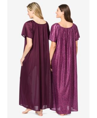 Plus Size Only Necessities 2-Pack Long Silky Gown