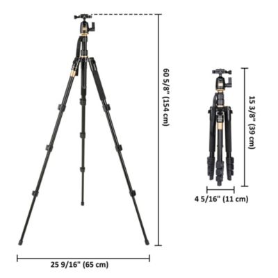 60" Professional DSLR Camera Tripod Monopod w/ Ball Head Pocket Travel Aluminum 60"