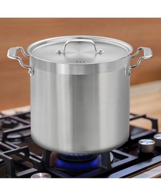 Stainless Steel Cookware Stockpot - 24 Quart, Heavy Duty Induction Pot, Soup Pot With Stainless Steel Lid