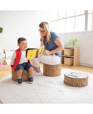 SoftZone Tree Stump Stool Set, Chocolate, 3-Piece