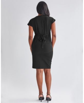 Maternity Straight Cut Ponte Black Skirt