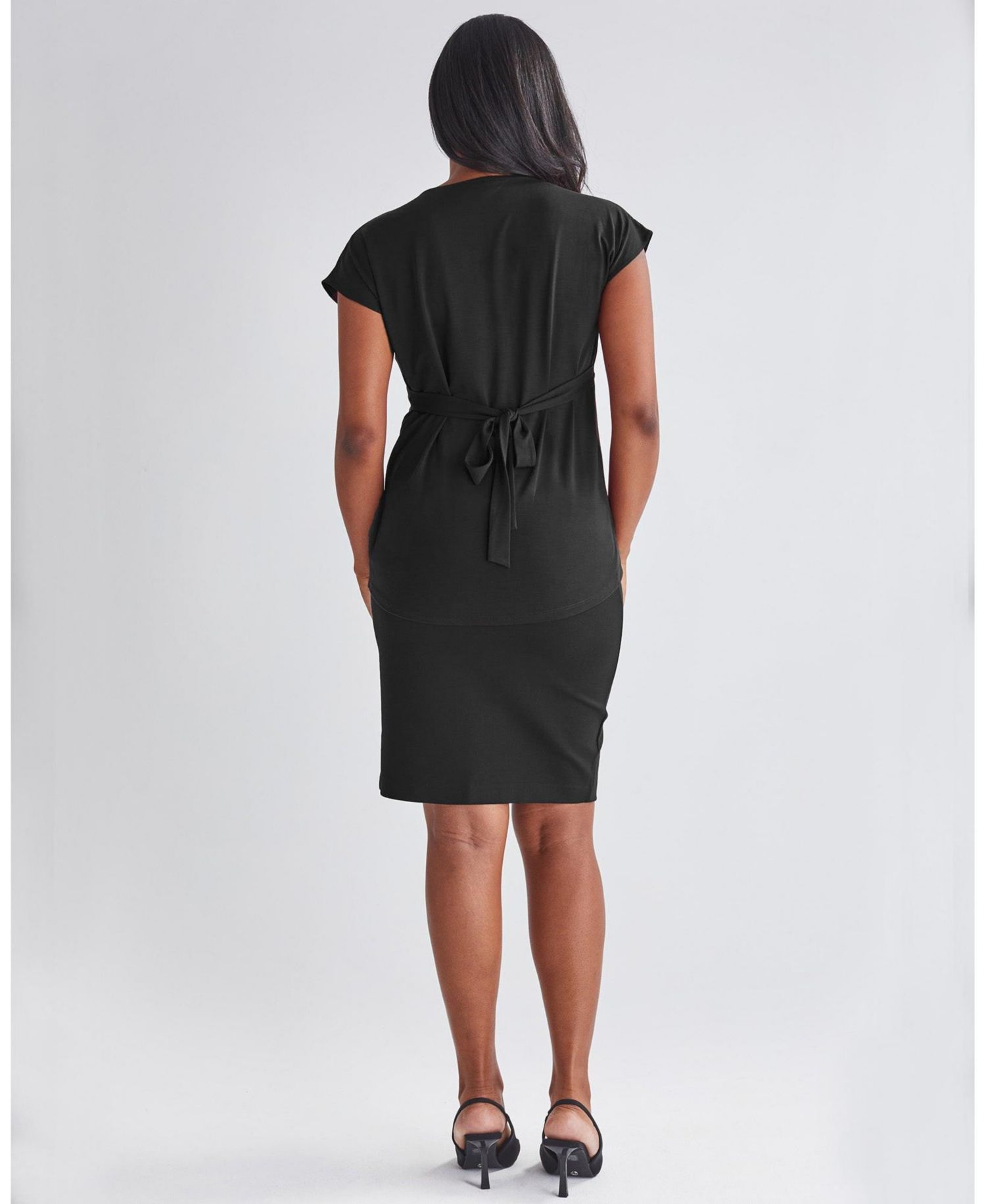 Maternity Straight Cut Ponte Black Skirt