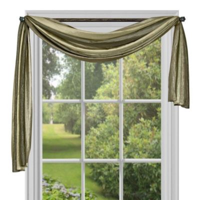 Royal Ombre Crushed Semi Sheer Single Window Scarf Valance Treatment