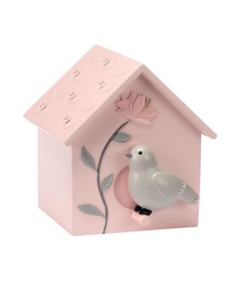 Petals Pink/Gray Birdhouse Table Top Night Light LED Lamp