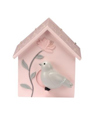 Petals Pink/Gray Birdhouse Table Top Night Light LED Lamp