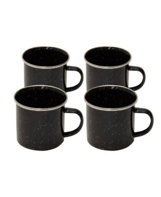 Deluxe 24-Piece Enamel Tableware Set - Black