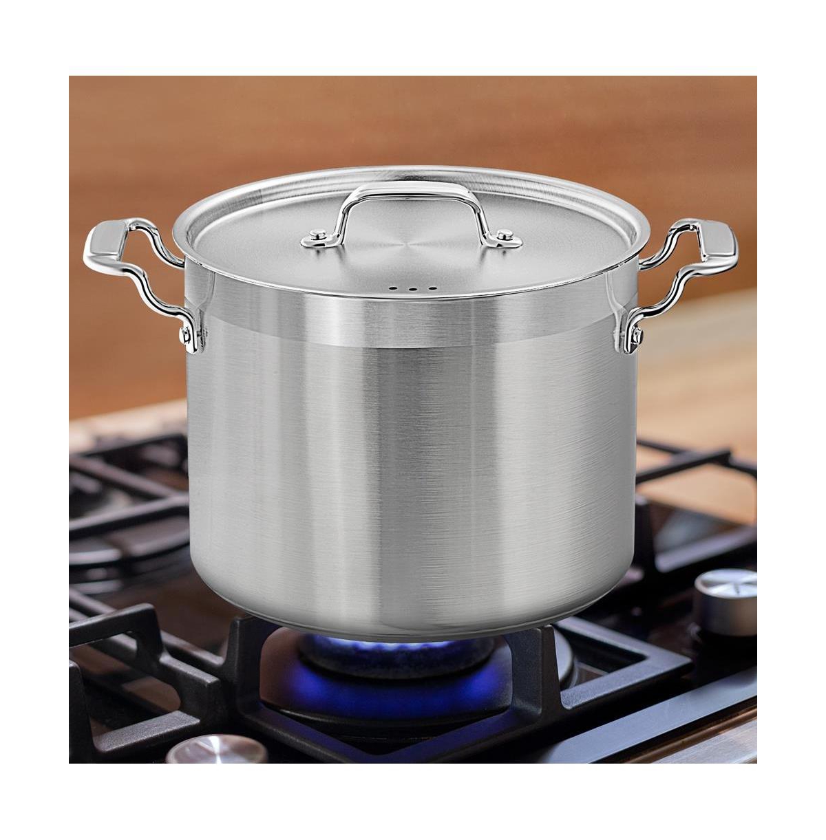 NutriChef Stainless Steel Cookware Stockpot - Quart, Heavy Duty Induction Pot, Soup Pot With Stainless Steel Lid