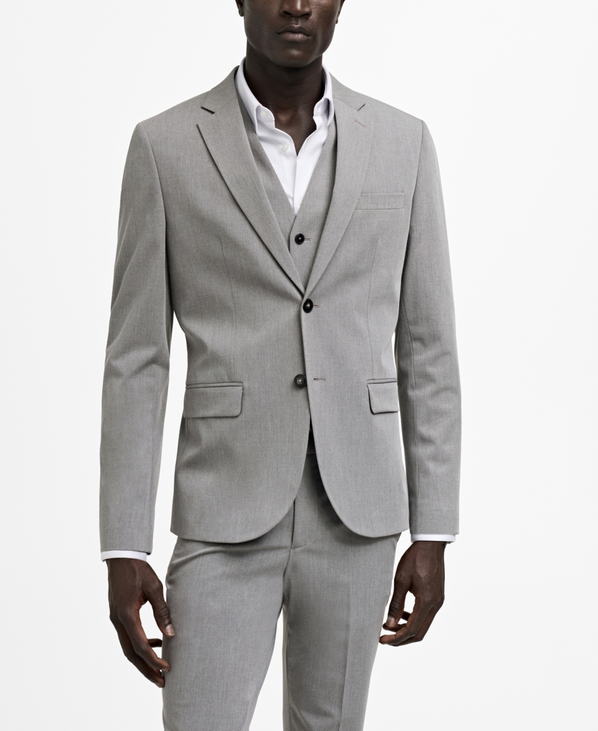 Mango Superslim Fit Stretch Sport Coat In Grey