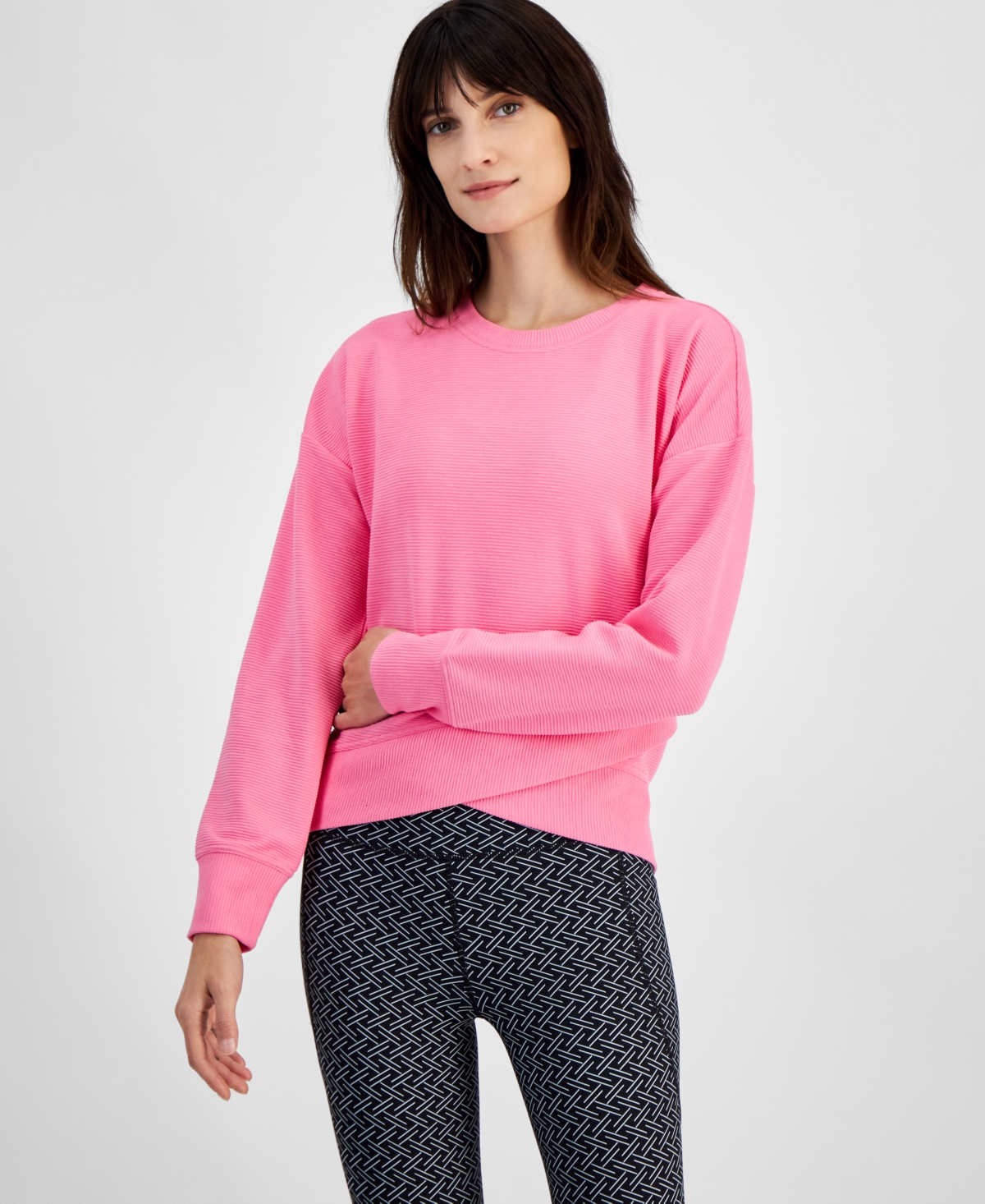 Women's Crossover Top, Created for Macy's - Pop Pink