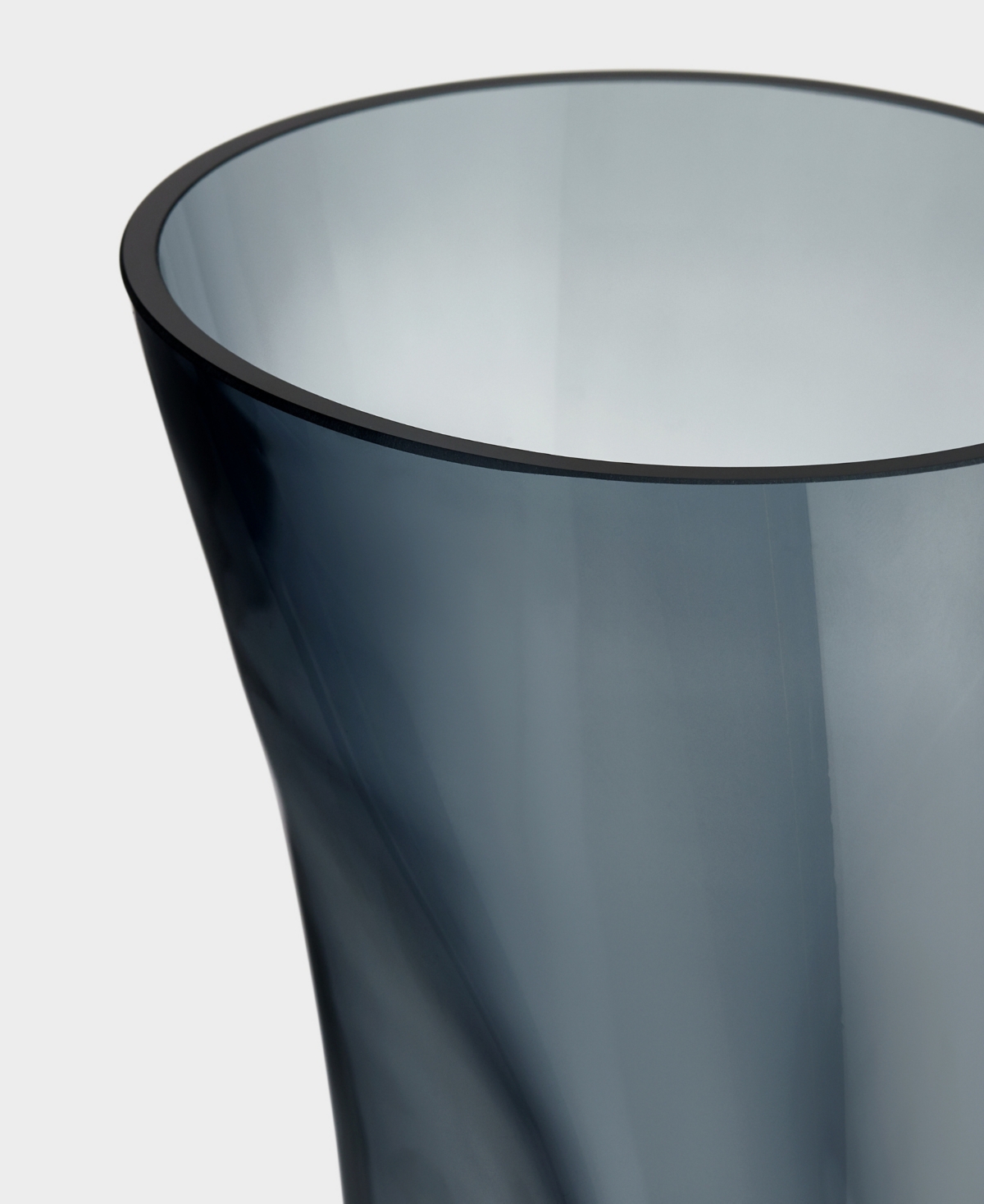 Orrefors Squeeze Tall Crystal Vase In Blue,gray