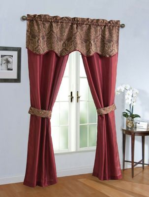 5 Piece Sheer Curtain & Valance Set