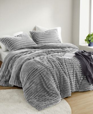 Avril Fluffy Ribbed Plush 3-Pc. Comforter Set, King/California King
