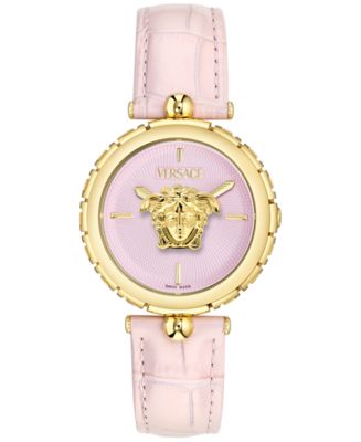 Versace Women's Swiss Medusa Heritage Pink Leather Strap Watch