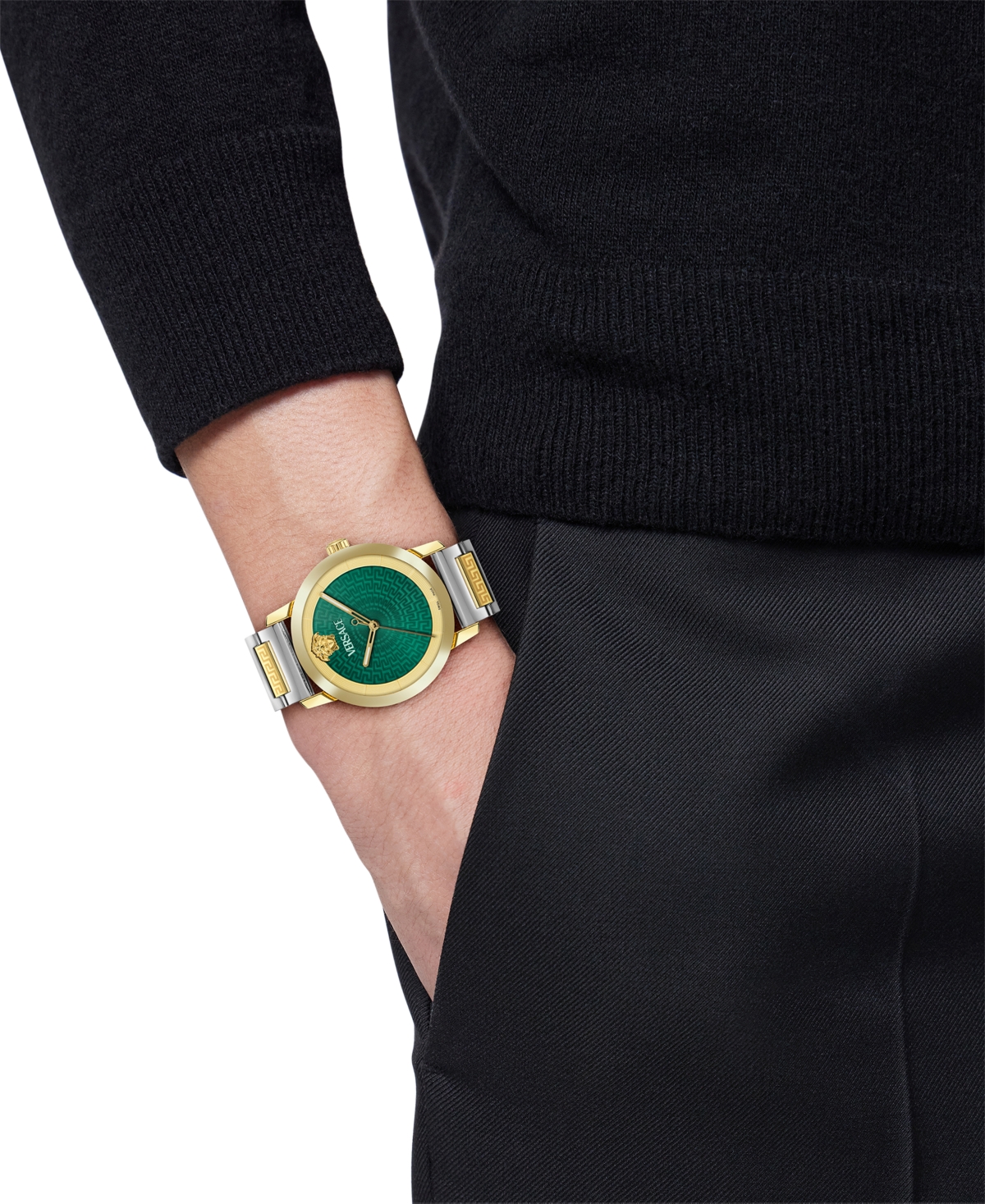 Versace Men's Swiss Two-tone Stainless Steel Bracelet Watch 40mm In Two Tone