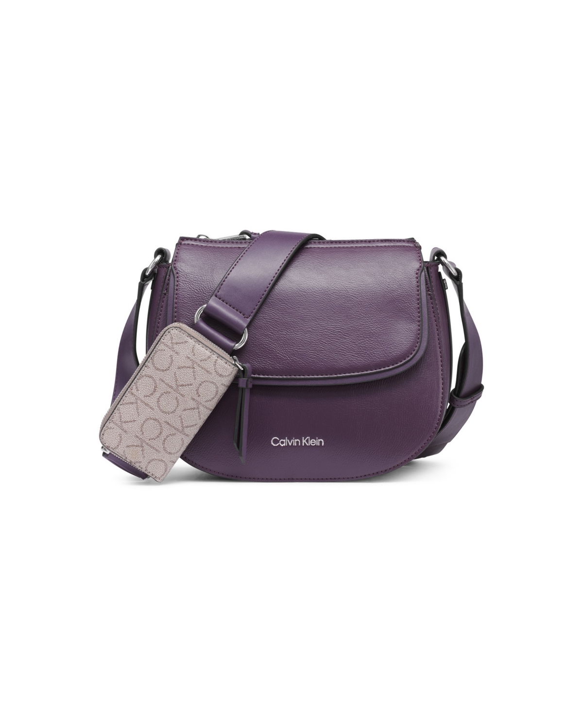 Bella Adjustable Crossbody with Signature Zippered Pouch - Plum