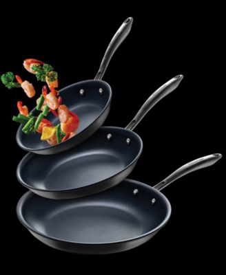 Flavortown Hard-Anodized Laser Titanium Frypans, Set of 3