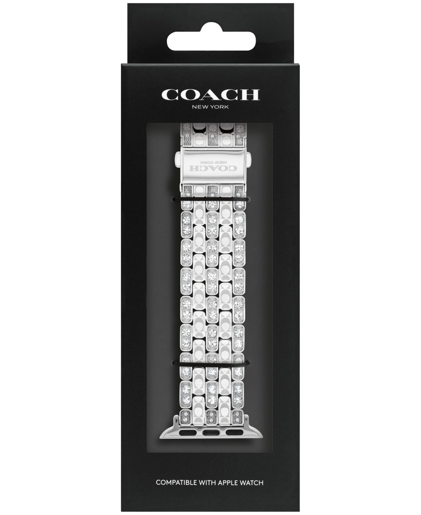 Женские ремешки для часов COACH Silver Stainless Steel with Crystals Apple Watch Strap for 38mm, 40mm, 41mm — фото 5