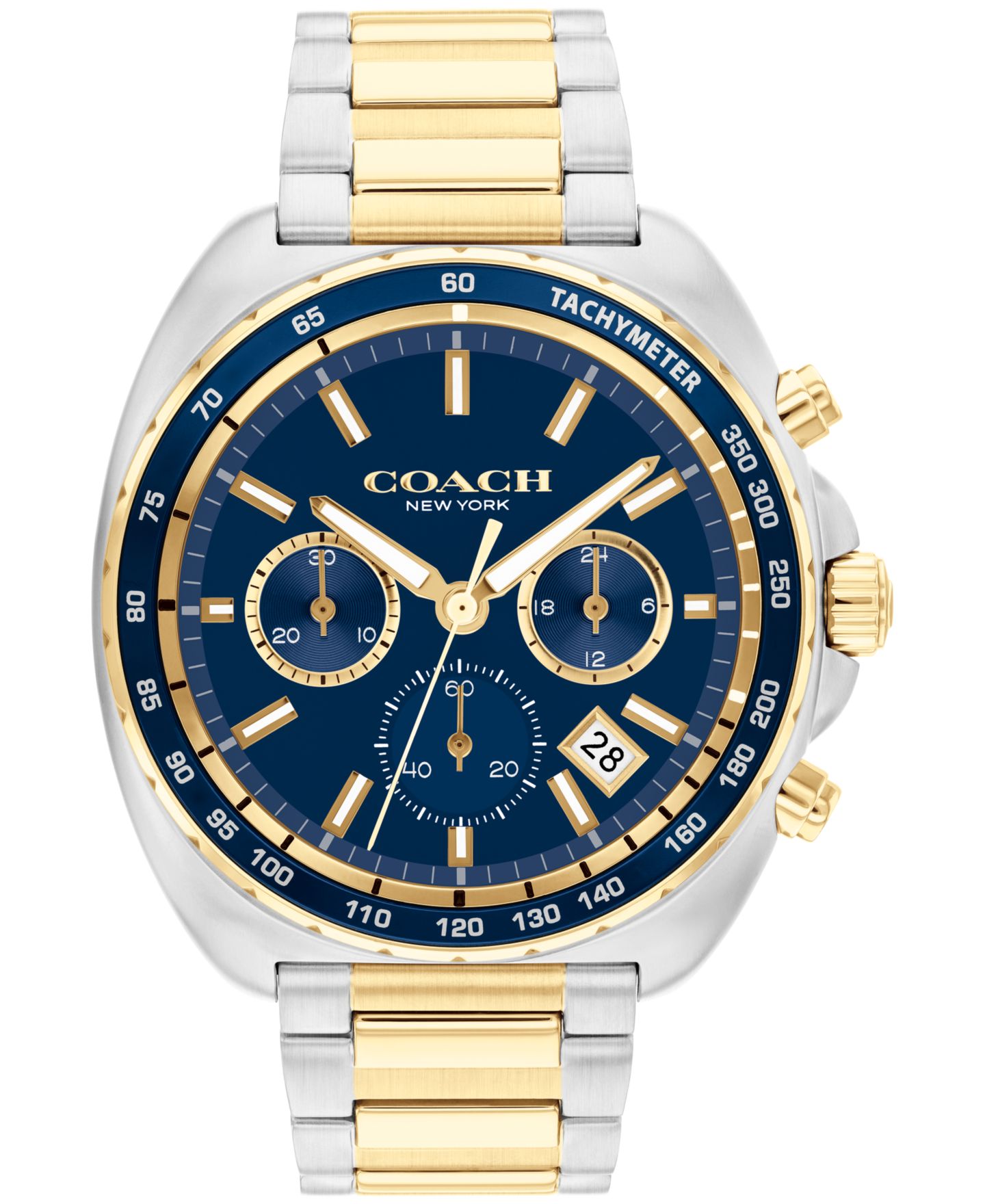 Мужские часы Coach Charter, двухцветный браслет из нержавеющей стали, 44.5 мм — фото 1