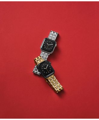 Women's Silver Stainless Steel with Crystals Apple Watch Strap for 38mm, 40mm, 41mm