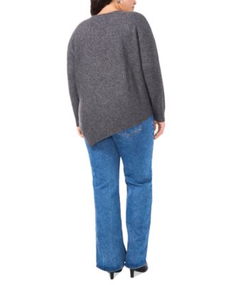 Plus Size Cozy Asymmetric-Hem Sweater