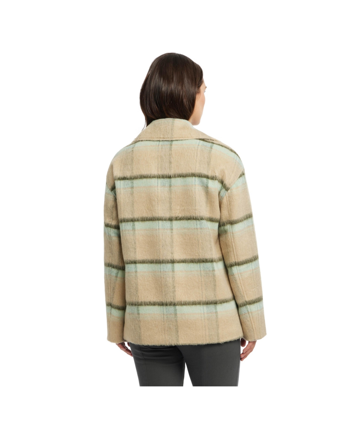 Ellen Tracy Women's Novelty Plaid Peacoat