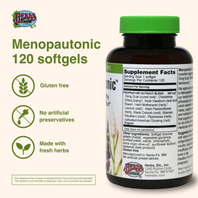 Herbs Etc. Menopautonic - 120 Count Softgels