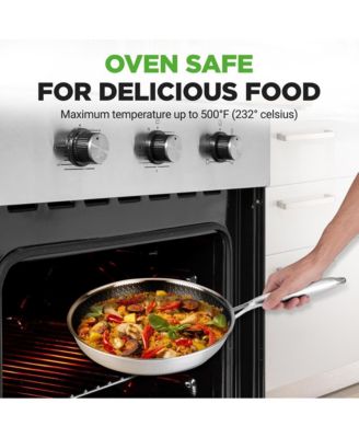 Kitchenware Pots & Pans Set - Triply Stainless Steel Cookware, DAKIN Etching Non-Stick Coating Inside and Outside (7-Piece Set)