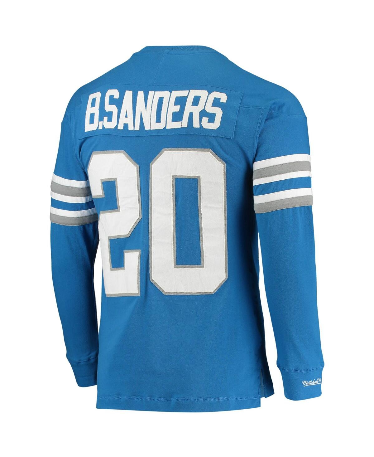 Mitchell & Ness Men's Barry SandersDetroit Lions 1993 Retired Player Name Number Long Sleeve T-shirt - Blue