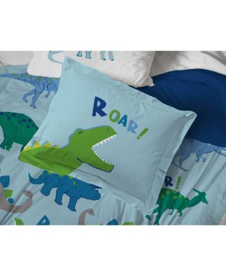 Dino Roar OEKO-TEX Certified Soft Microfiber Twin Bed Set with Sham