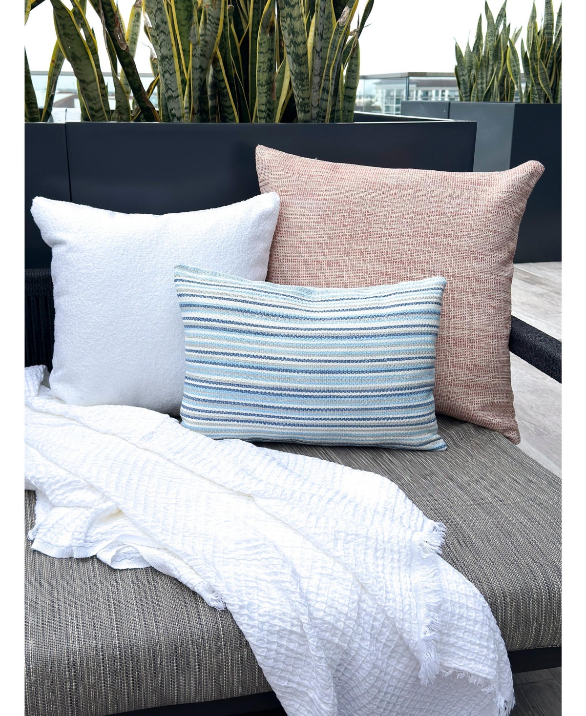 Anaya HomeYacht Stripe 14x20 Indoor Outdoor Pillow - Blue