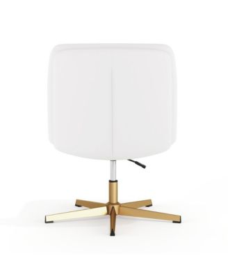 Biel Mid-Back Swivel Office Chair, Height-Adjustable Armless Design with Padded Upholstered Wide Seat and Strong Frame