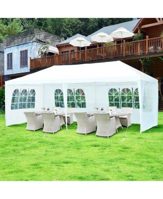 10 x 20 Feet 6 Sidewalls Canopy Tent with Carry Bag-White
