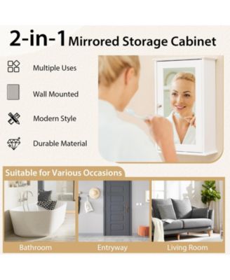 Bathroom Wall Cabinet with Single Mirror