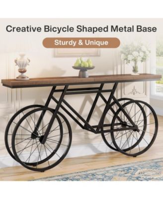 70.9-Inch Extra Long Console Table, Narrow Sofa Table, Modern Industrial Entryway Table Behind Couch Table, Rustic Brown