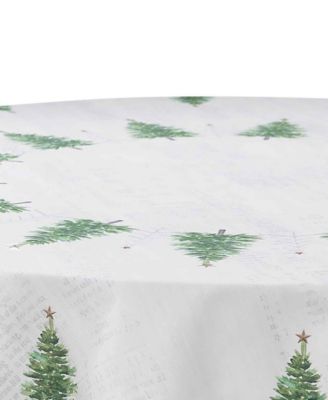 Trees Polyester Tablecloth, 70" Round&nbsp;