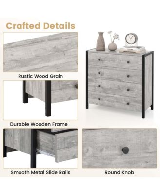 4-Drawer Dresser Modern Chest of Drawers Wooden Storage Dresser