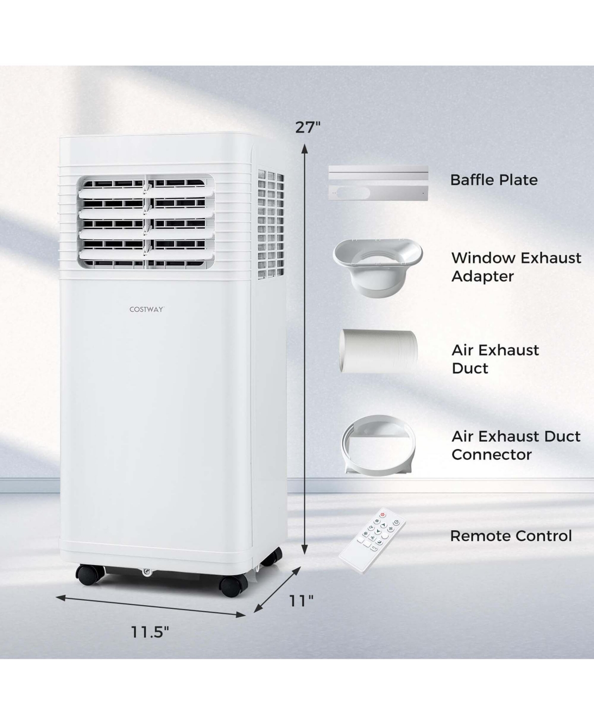 Costway Portable Air Conditioner 8000 Btu 1 Ac Unit with Fan & Dehumidifier Sleep Mode