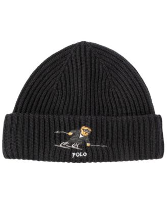 100% cotton ralph lauren ski bear embroidered beanie Ski Bear Knit Hat main image 4